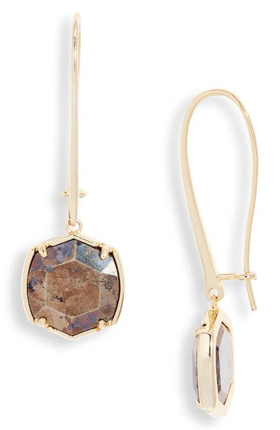 Kendra Scott Davis Drop Earrings In Black Pyrite