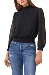 1.state Mock Neck Cropped Top In Rich Black