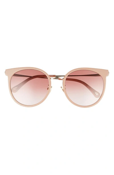 Chloé 56mm Round Sunglasses In Nude