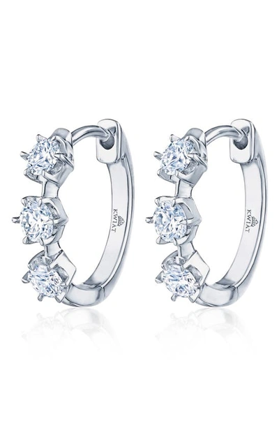 Kwiat Starry Night Diamond Huggie Hoop Earrings In White Gold