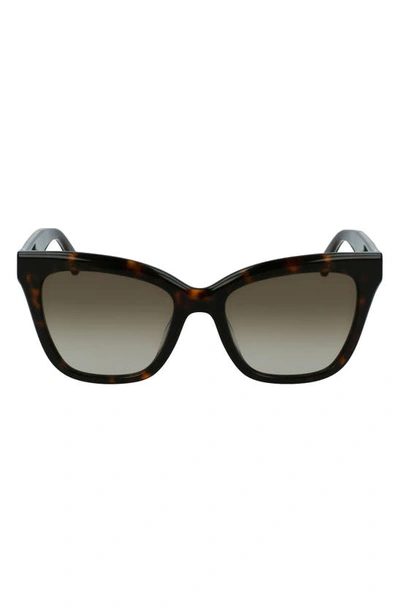 Longchamp Monogram 53mm Rectangle Sunglasses In Grey