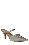 J. Reneé Estelia Womens Slip On Kitten Heel Mules In Pewter