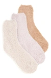 Stems Women's Cozy Ankle Socks, Pack Of 3 In Beige