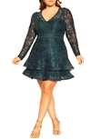 CITY CHIC CITY CHIC LACE LOVER LONG SLEEVE DRESS,211448