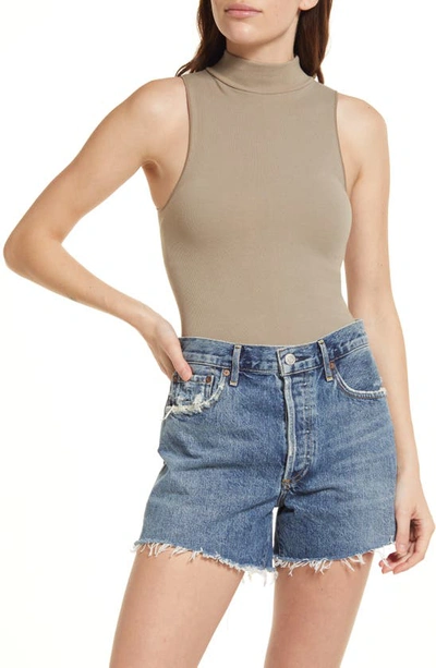 Good American Mock Neck Seamless Bodysuit In Brindle002