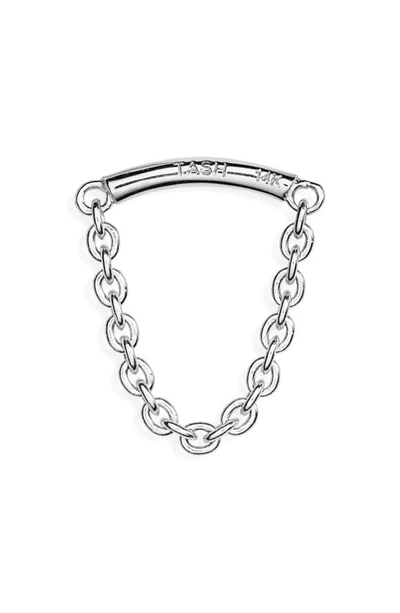 Maria Tash Single Chain Drape Stud Earring In White Gold