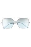 Dolce & Gabbana Dolce&gabbana 57mm Gradient Square Sunglasses In Matte Azure/ Grad Black