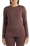 Icebreaker Oasis Long Sleeve Merino Wool Base Layer Tee In Mink