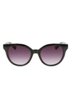 Longchamp Le Pliage 53mm Gradient Round Sunglasses In Black