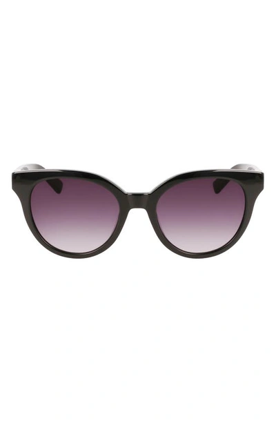 Longchamp Le Pliage 53mm Gradient Round Sunglasses In Black