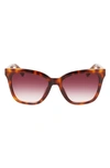 Longchamp Le Pliage 54mm Gradient Rectangle Sunglasses In Havana