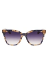 Longchamp Le Pliage 54mm Gradient Rectangle Sunglasses In Blue Havana