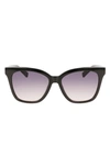 Longchamp Le Pliage 54mm Gradient Rectangle Sunglasses In Black