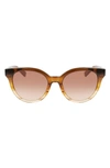 Longchamp Le Pliage 53mm Gradient Round Sunglasses In Striped Honey