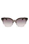 Longchamp Le Pliage 53mm Gradient Round Sunglasses In Striped Black