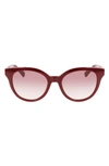 Longchamp Le Pliage 53mm Gradient Round Sunglasses In Burgundy