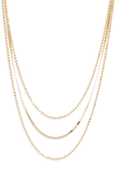 Argento Vivo Sterling Silver Gold Ball Chain Layered Necklace
