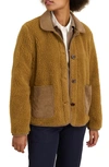 Alex Mill High Pile Fleece Jacket In Golden Khaki
