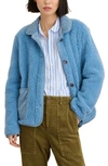 Alex Mill High Pile Fleece Jacket In Powder Blue