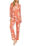 Flora Nikrooz Kathy Floral Pajamas In Pumpkin