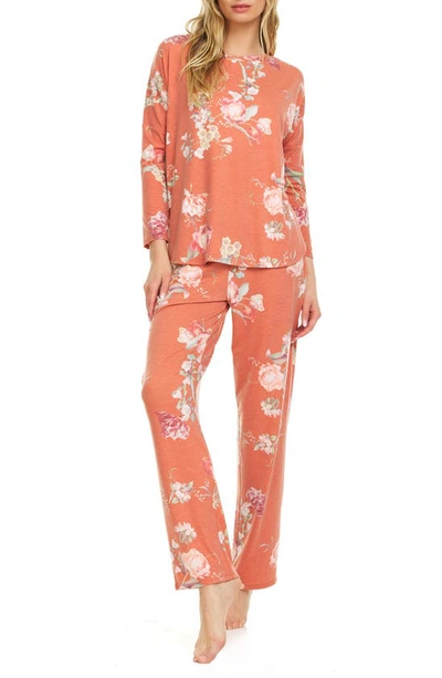 Flora Nikrooz Kathy Floral Pajamas In Pumpkin
