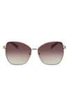 Longchamp Amazone 60mm Gradient Butterfly Sunglasses In Rose Gold / Brown Pe
