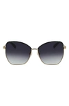 Longchamp Amazone 60mm Gradient Butterfly Sunglasses In Gold / Smoke