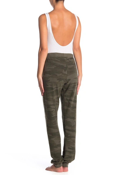 Theo And Spence Yummy Pocket Brushed Knit Joggers In Green Camo