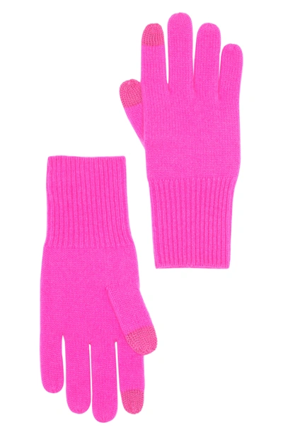 Nordstrom Rack Cashmere Gloves In Pink Flash
