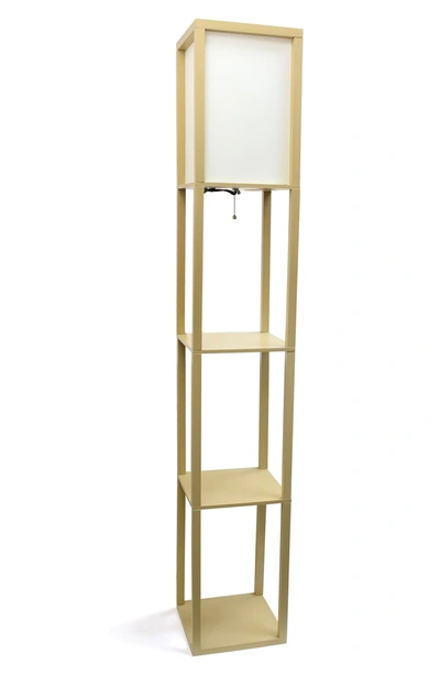 Lalia Home Column Shelf Floor Lamp In Tan