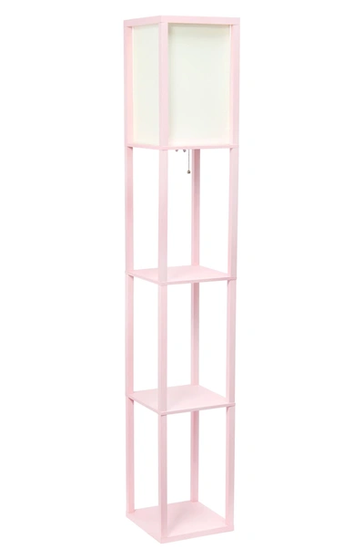 Lalia Home Column Shelf Floor Lamp In Light Pink