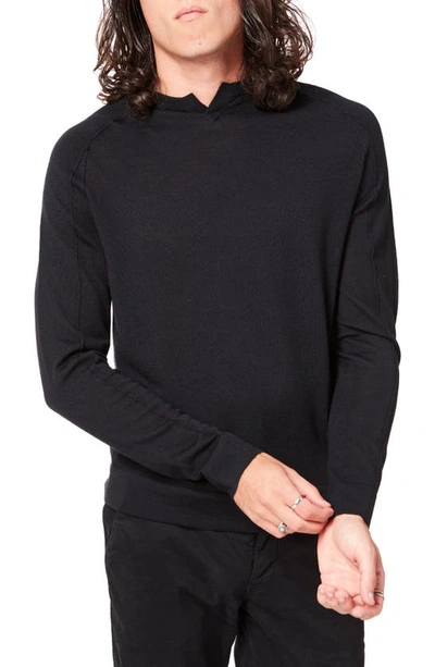 Good Man Brand Mvp Slim Fit Notch Neck Wool Sweater In Black