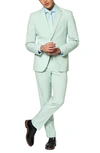 Opposuits Magic Mint Pastel Trim Fit Suit & Tie In Teal/ Mint