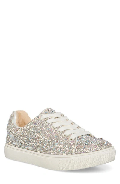 Betsey Johnson Kids' Sidny Crystal Sneaker In Rhinestone