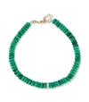 MATEO 14KT MALACHITE ROUNDEL AND DIAMOND STATION BRACELET