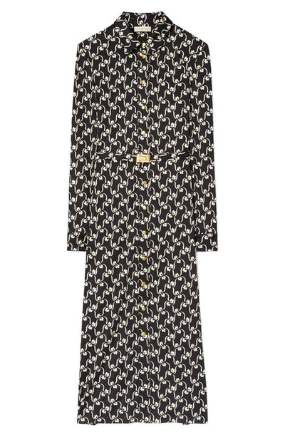 tory burch printed silk polo dress Tory Burch Women's Silk Cotton Voile Shirtdress in The Pool Blue, size S