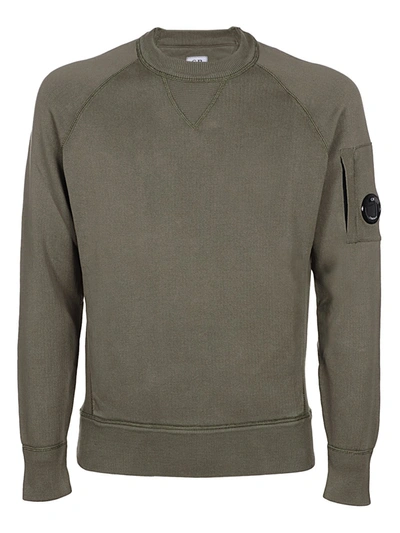 C.p. Company Logo Patch Knit Sweater In Grey