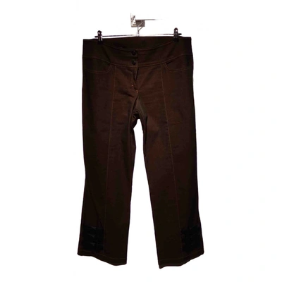 Pre-owned Escada Straight Pants In Brown