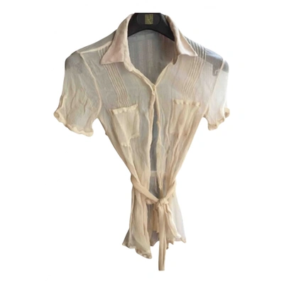 Pre-owned Golden Goose Silk Shirt In Ecru