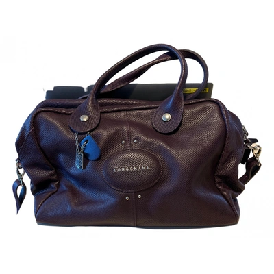 Pre-owned Longchamp Leather 24h Bag In Purple