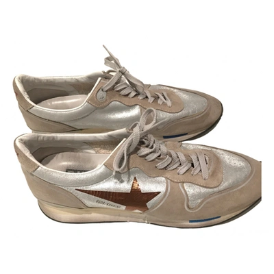 Pre-owned Golden Goose Running Leather Trainers In Beige