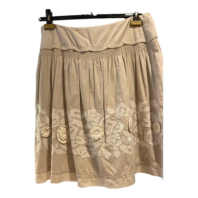 Pre-owned Max Mara Mini Skirt In Beige