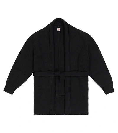 The Row Kids' Huey Belted Cashmere Cardigan In Black