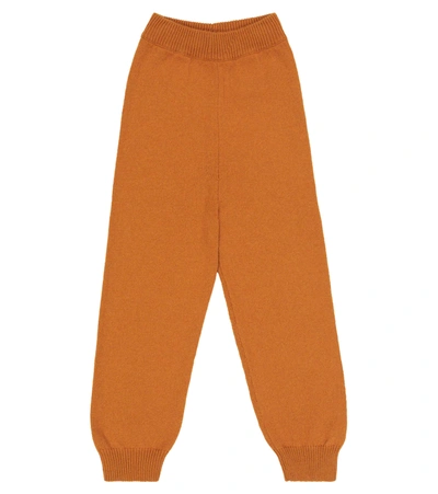 The Row Kids' Louie羊绒运动裤 In Burnt Orange
