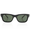 Ray Ban Burbank Sunglasses Black Frame Green Lenses 55-20