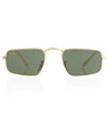 Ray Ban Julie Sunglasses Gold Frame Green Lenses 46-20 In Gold/black