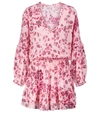 Poupette St Barth Ilona Floral Minidress In Pink Grasse