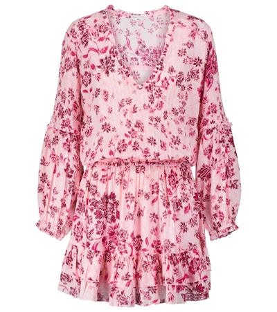 Poupette St Barth Ilona Floral Minidress In Pink Grasse