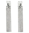 Saint Laurent Silver-tone Chunky Rhinestone Drop Earrings In Argent Oxyde/crystal