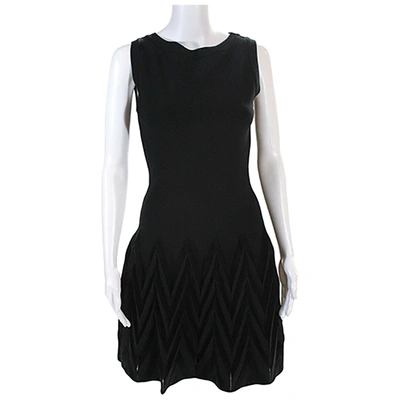 Pre-owned Alaïa Wool Mid-length Dress In Black